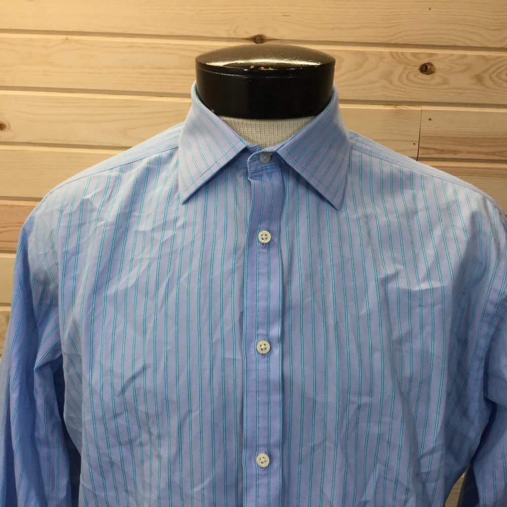 Pink Thomas Pink Button Front Striped Shirt